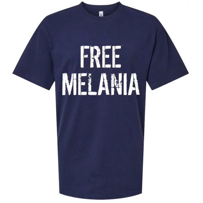 Free Melania Funny Distressed Logo Sueded Cloud Jersey T-Shirt