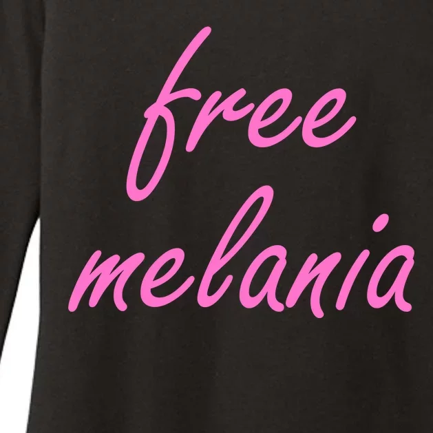 Free Melania Pink Script Logo Womens CVC Long Sleeve Shirt