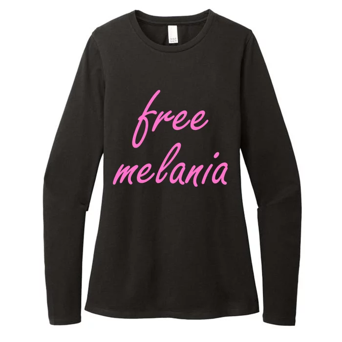 Free Melania Pink Script Logo Womens CVC Long Sleeve Shirt