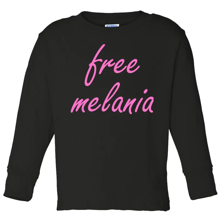 Free Melania Pink Script Logo Toddler Long Sleeve Shirt