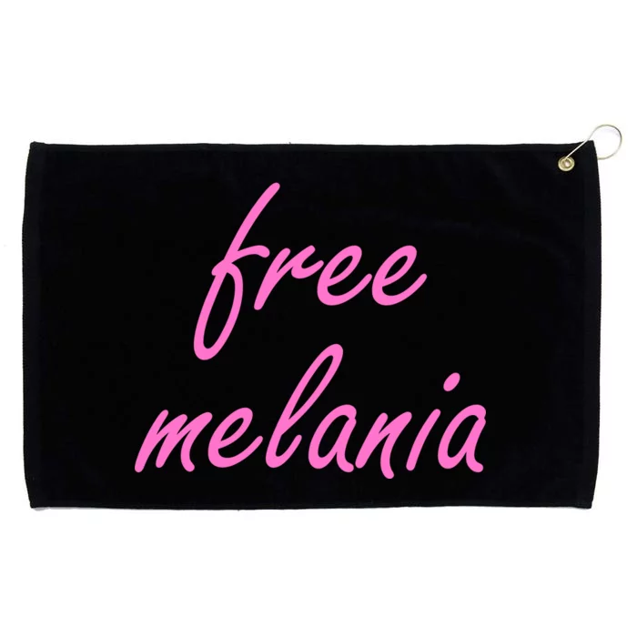 Free Melania Pink Script Logo Grommeted Golf Towel