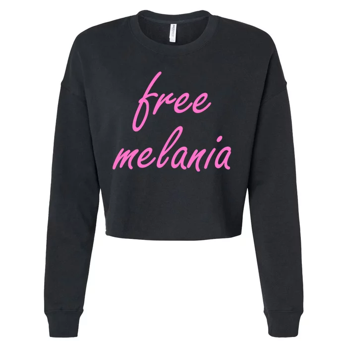 Free Melania Pink Script Logo Cropped Pullover Crew