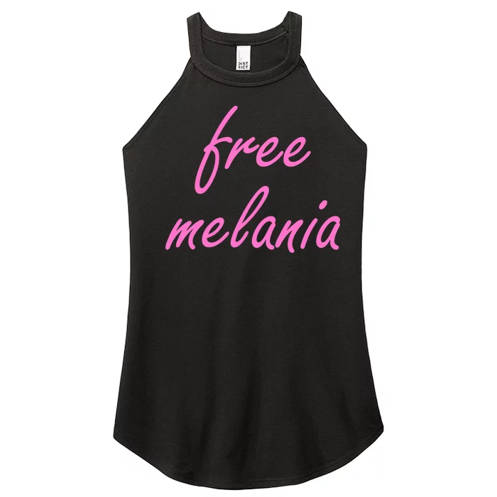 Free Melania Pink Script Logo Women’s Perfect Tri Rocker Tank