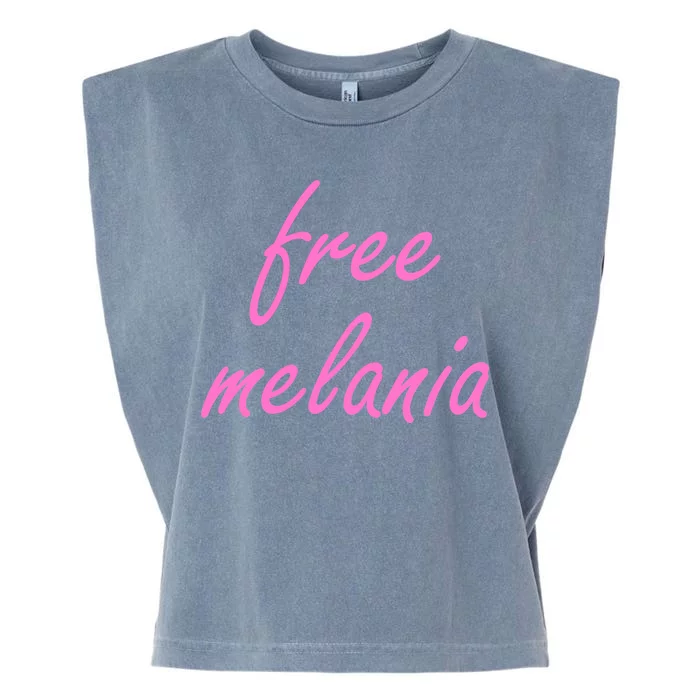 Free Melania Pink Script Logo Garment-Dyed Women's Muscle Tee