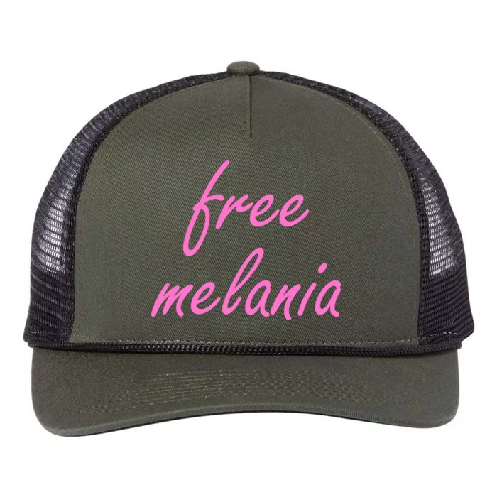 Free Melania Pink Script Logo Retro Rope Trucker Hat Cap