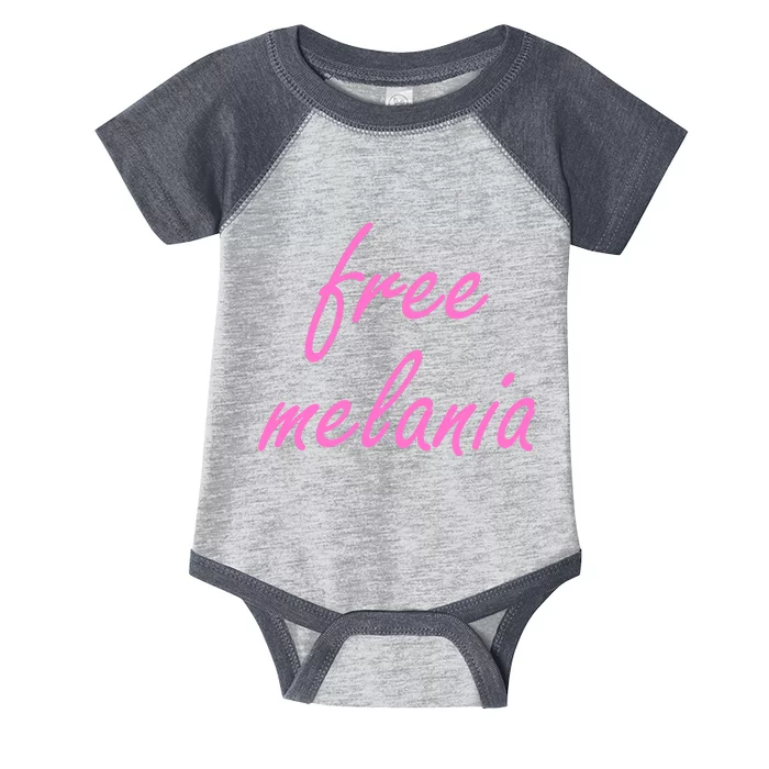 Free Melania Pink Script Logo Infant Baby Jersey Bodysuit