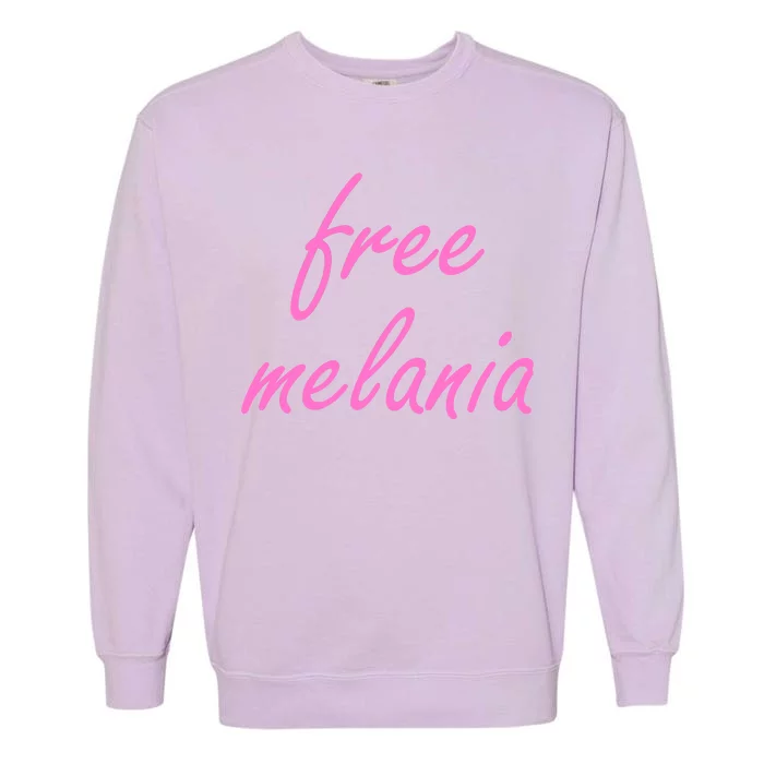 Free Melania Pink Script Logo Garment-Dyed Sweatshirt