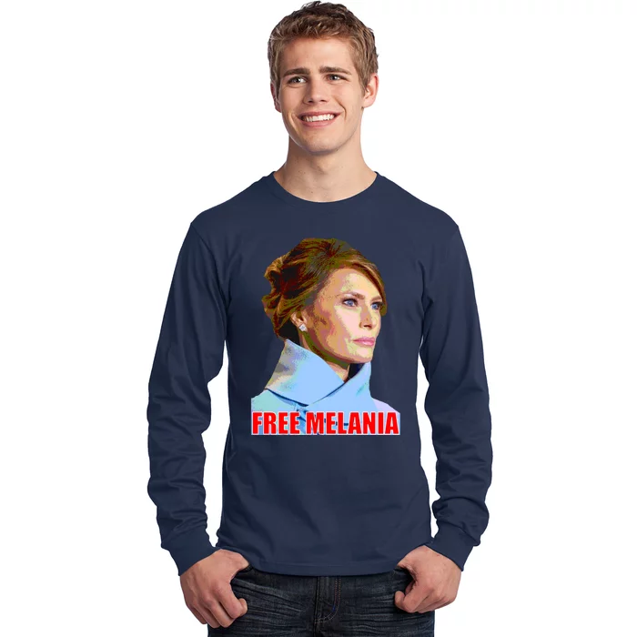 Free Melania Red Photo Long Sleeve Shirt