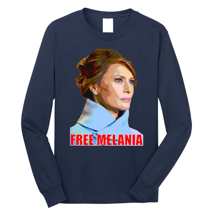 Free Melania Red Photo Long Sleeve Shirt