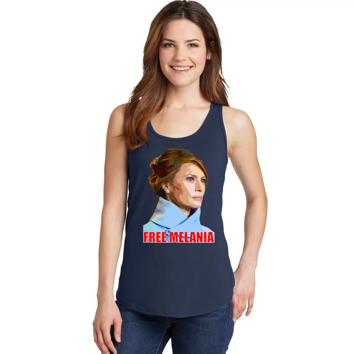 Free Melania Red Photo Ladies Essential Tank