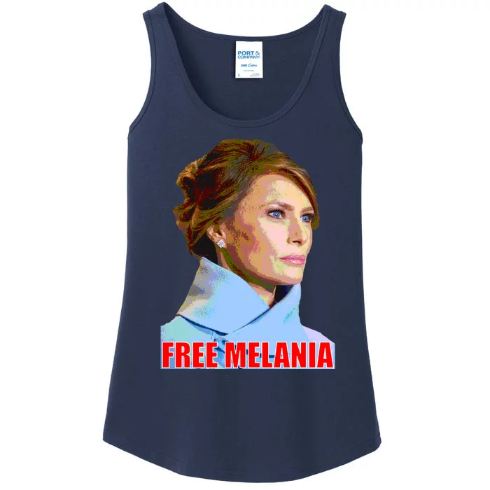 Free Melania Red Photo Ladies Essential Tank