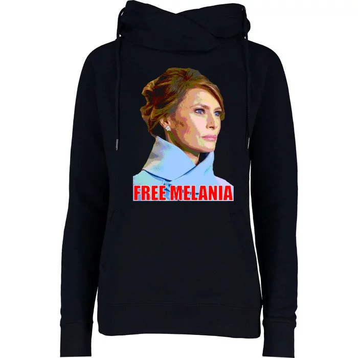 Free Melania Red Photo Womens Funnel Neck Pullover Hood