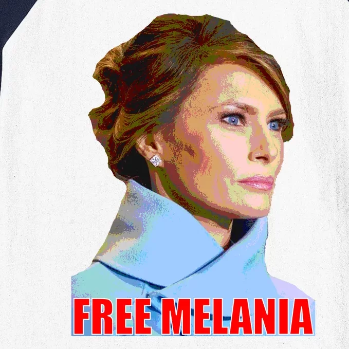 Free Melania Red Photo Baseball Sleeve Shirt