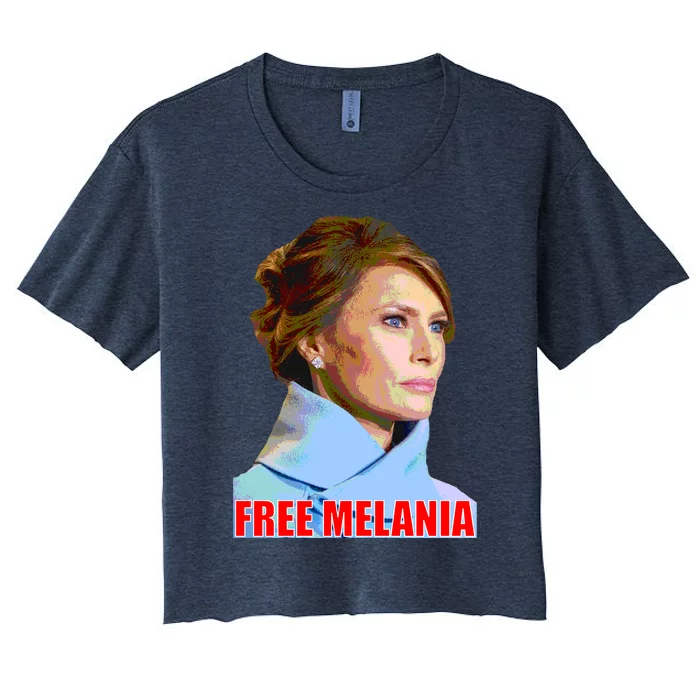 Free Melania Red Photo Women's Crop Top Tee