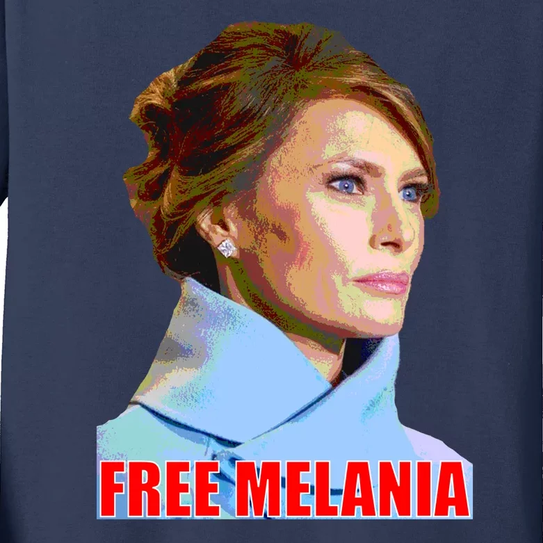 Free Melania Red Photo Kids Long Sleeve Shirt