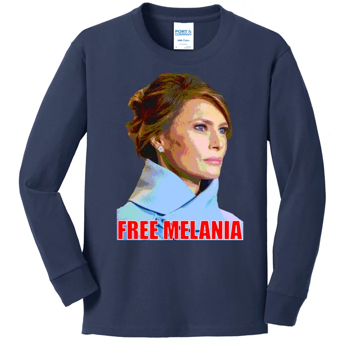 Free Melania Red Photo Kids Long Sleeve Shirt