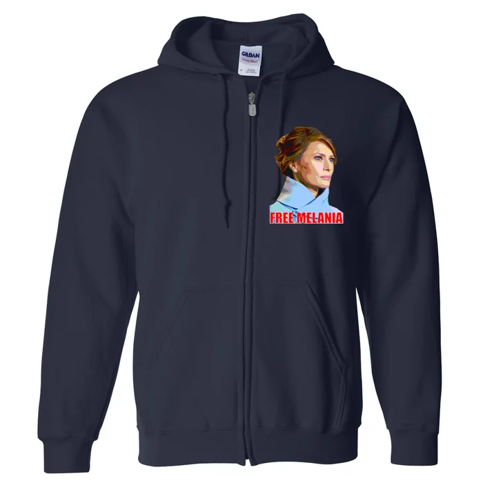 Free Melania Red Photo Full Zip Hoodie