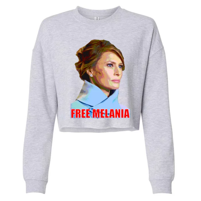 Free Melania Red Photo Cropped Pullover Crew