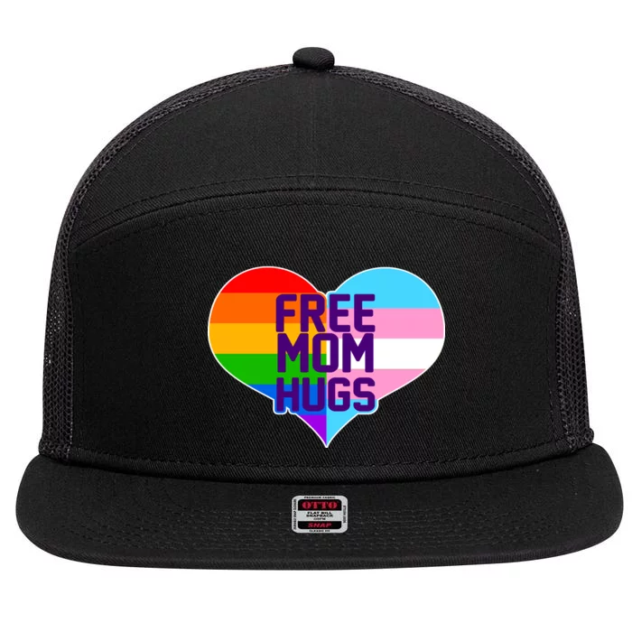 Free Mom Hugs LGBT Support 7 Panel Mesh Trucker Snapback Hat