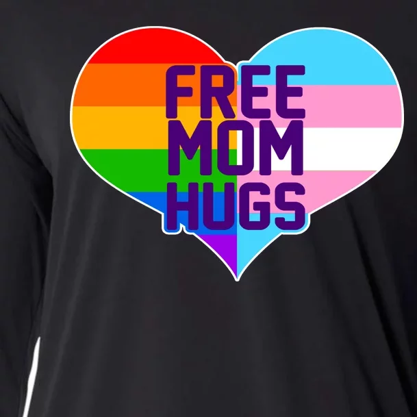 Free Mom Hugs LGBT Support Cooling Performance Long Sleeve Crew