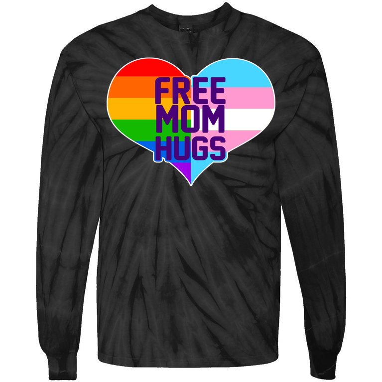 Free Mom Hugs LGBT Support Tie-Dye Long Sleeve Shirt