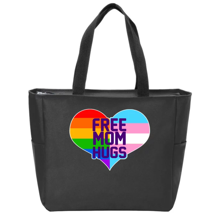 Free Mom Hugs LGBT Support Zip Tote Bag