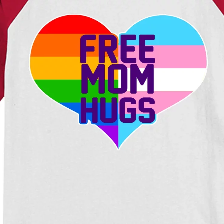 Free Mom Hugs LGBT Support Kids Colorblock Raglan Jersey