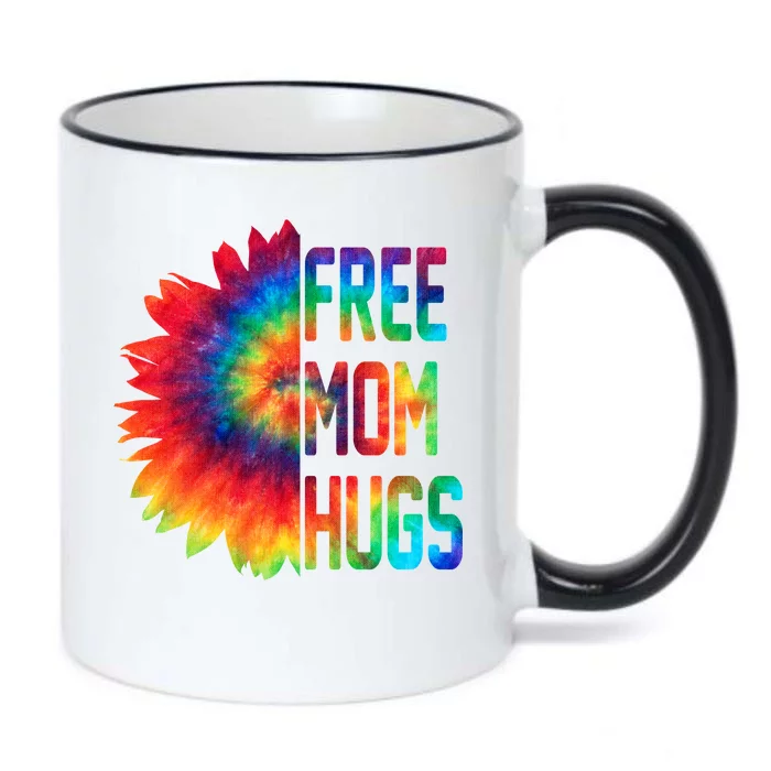 Free Mom Hugs Tie Dye Sunflower Black Color Changing Mug