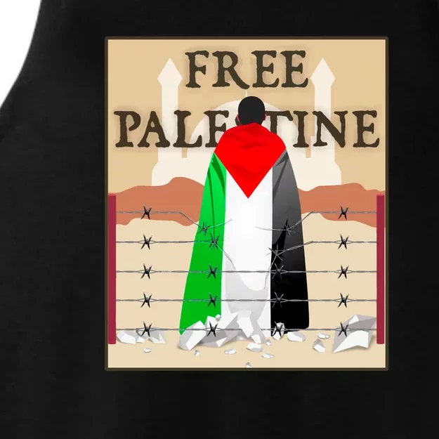 Free Palestine Ladies Tri-Blend Wicking Tank