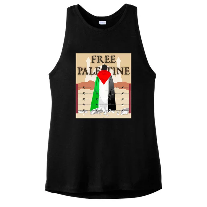 Free Palestine Ladies Tri-Blend Wicking Tank