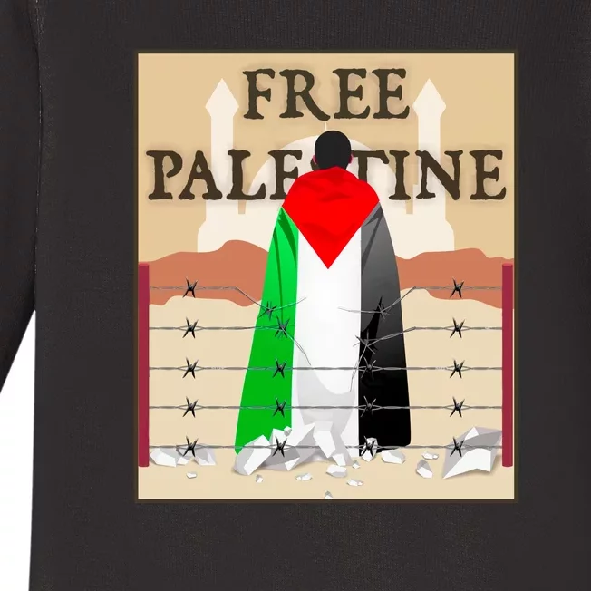 Free Palestine Baby Long Sleeve Bodysuit