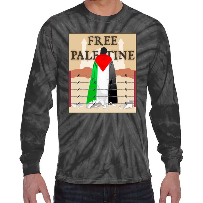 Free Palestine Tie-Dye Long Sleeve Shirt