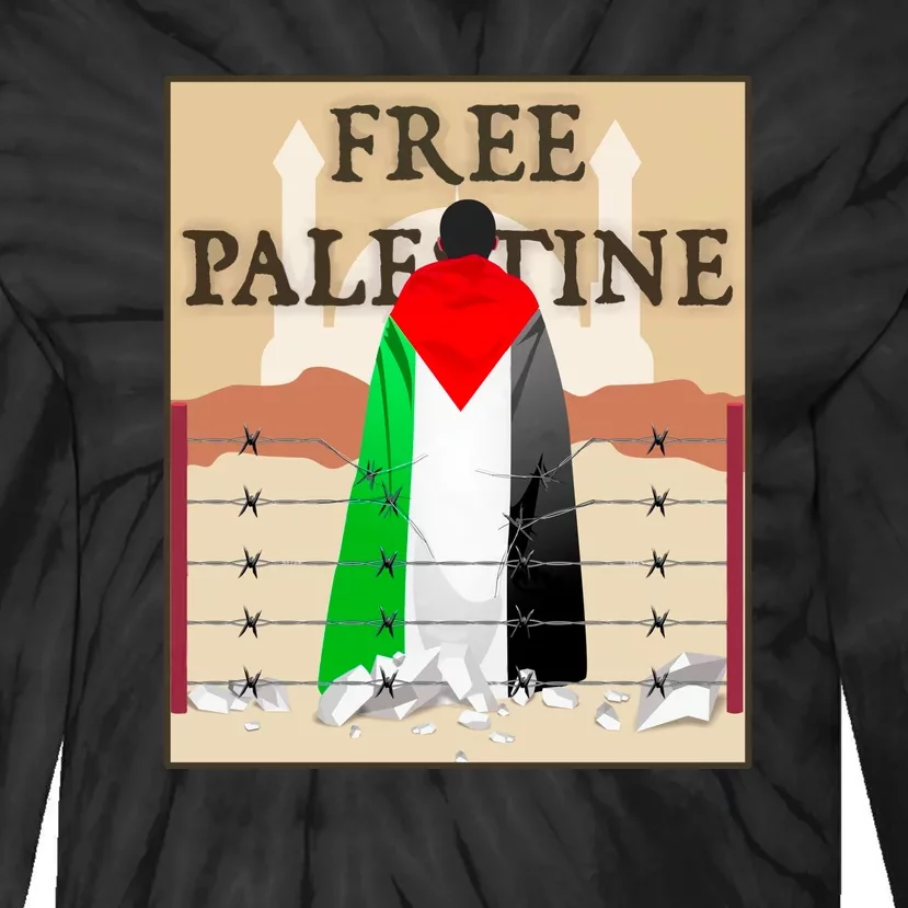 Free Palestine Tie-Dye Long Sleeve Shirt