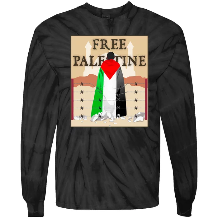 Free Palestine Tie-Dye Long Sleeve Shirt