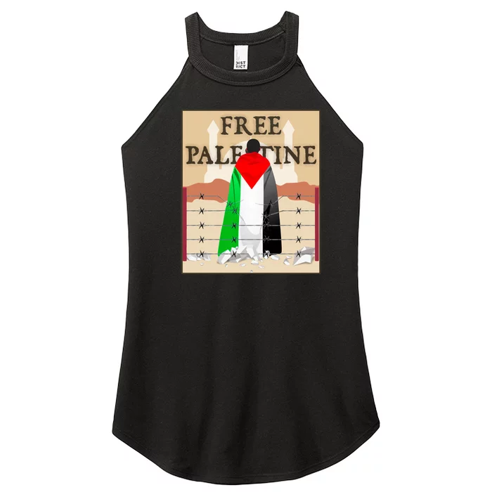 Free Palestine Women’s Perfect Tri Rocker Tank