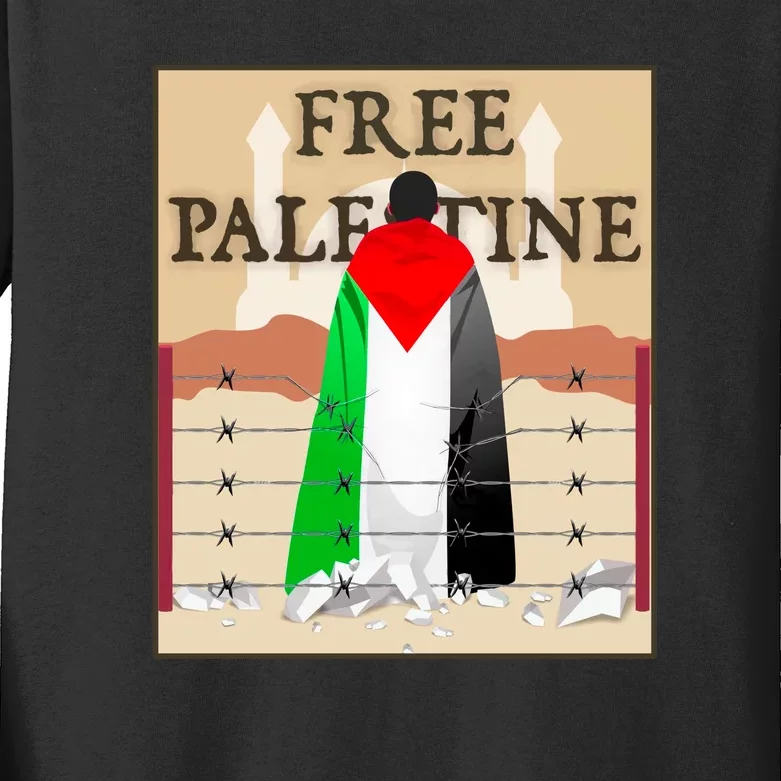 Free Palestine Kids Long Sleeve Shirt