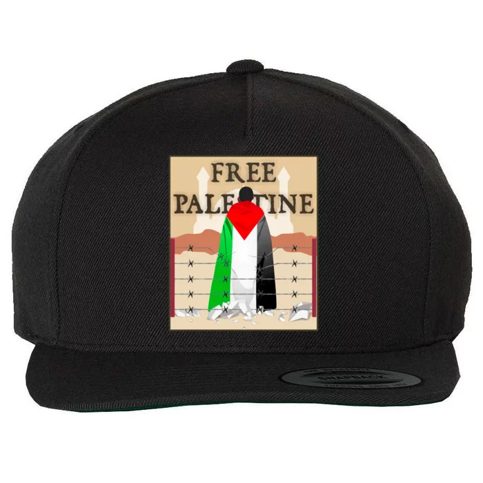 Free Palestine Wool Snapback Cap