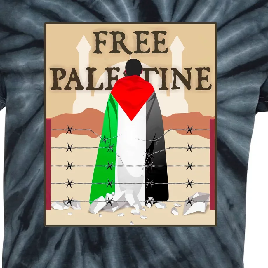 Free Palestine Kids Tie-Dye T-Shirt