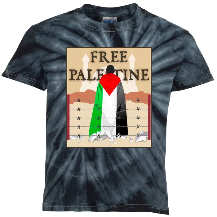 Free Palestine Kids Tie-Dye T-Shirt