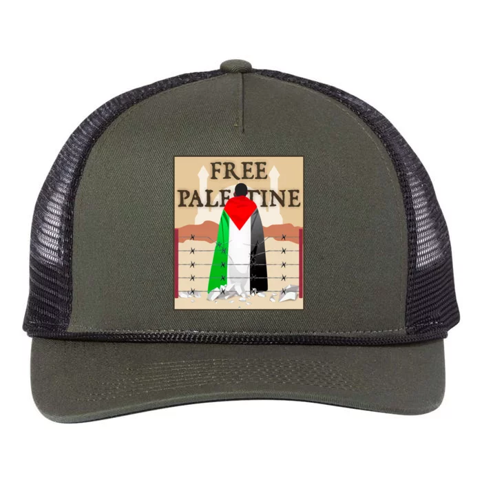 Free Palestine Retro Rope Trucker Hat Cap