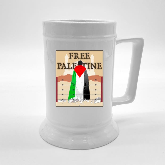 Free Palestine Front & Back Beer Stein