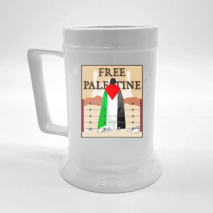 Free Palestine Front & Back Beer Stein