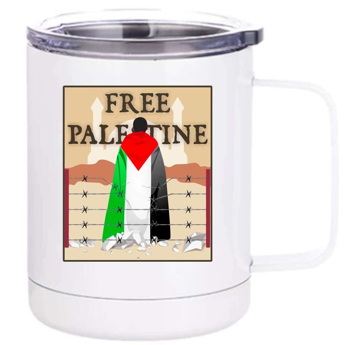 Free Palestine Front & Back 12oz Stainless Steel Tumbler Cup