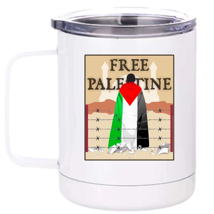 Free Palestine Front & Back 12oz Stainless Steel Tumbler Cup