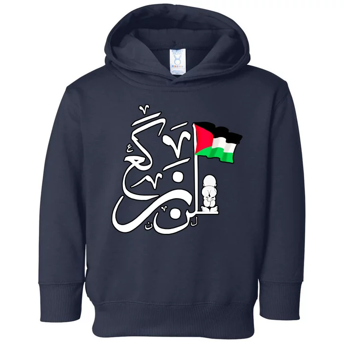 Free Palestine Arabic Calligraphy Palestinian Flag Toddler Hoodie