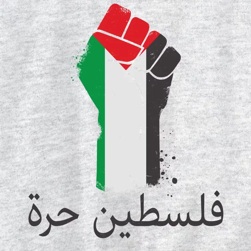 Free Palestine Arabic Protest Fist Flag Colors Kids Sweatshirt