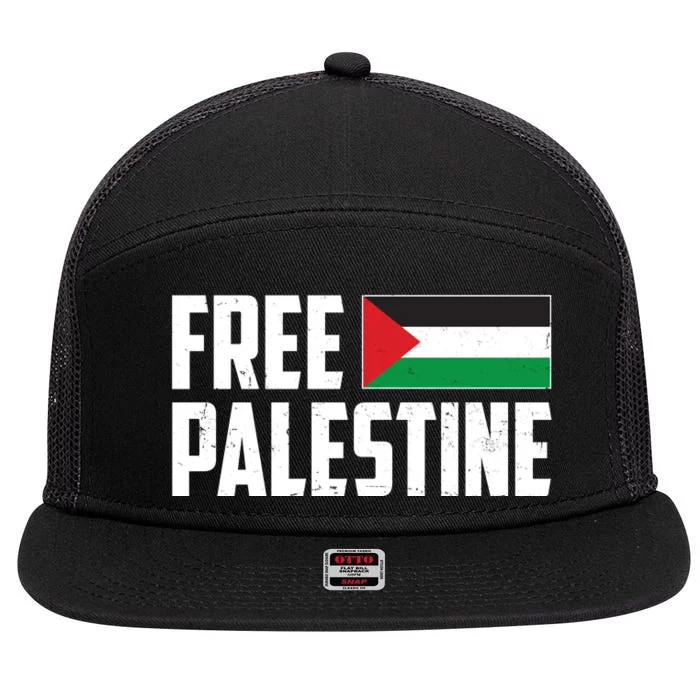 Free Palestine Flag 7 Panel Mesh Trucker Snapback Hat