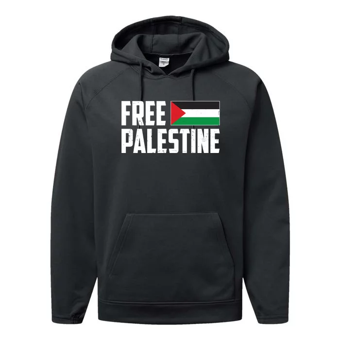 Free Palestine Flag Performance Fleece Hoodie