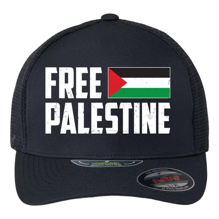 Free Palestine Flag Flexfit Unipanel Trucker Cap