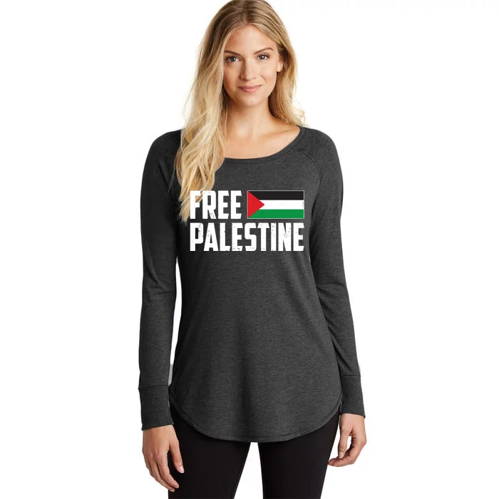 Free Palestine Flag Women's Perfect Tri Tunic Long Sleeve Shirt